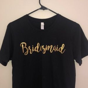 Black bridesmaid t-shirt